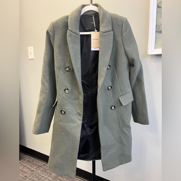 NEW Mango Wool Blend Double-Breasted Coat, Size XS - Picture 2 of 14